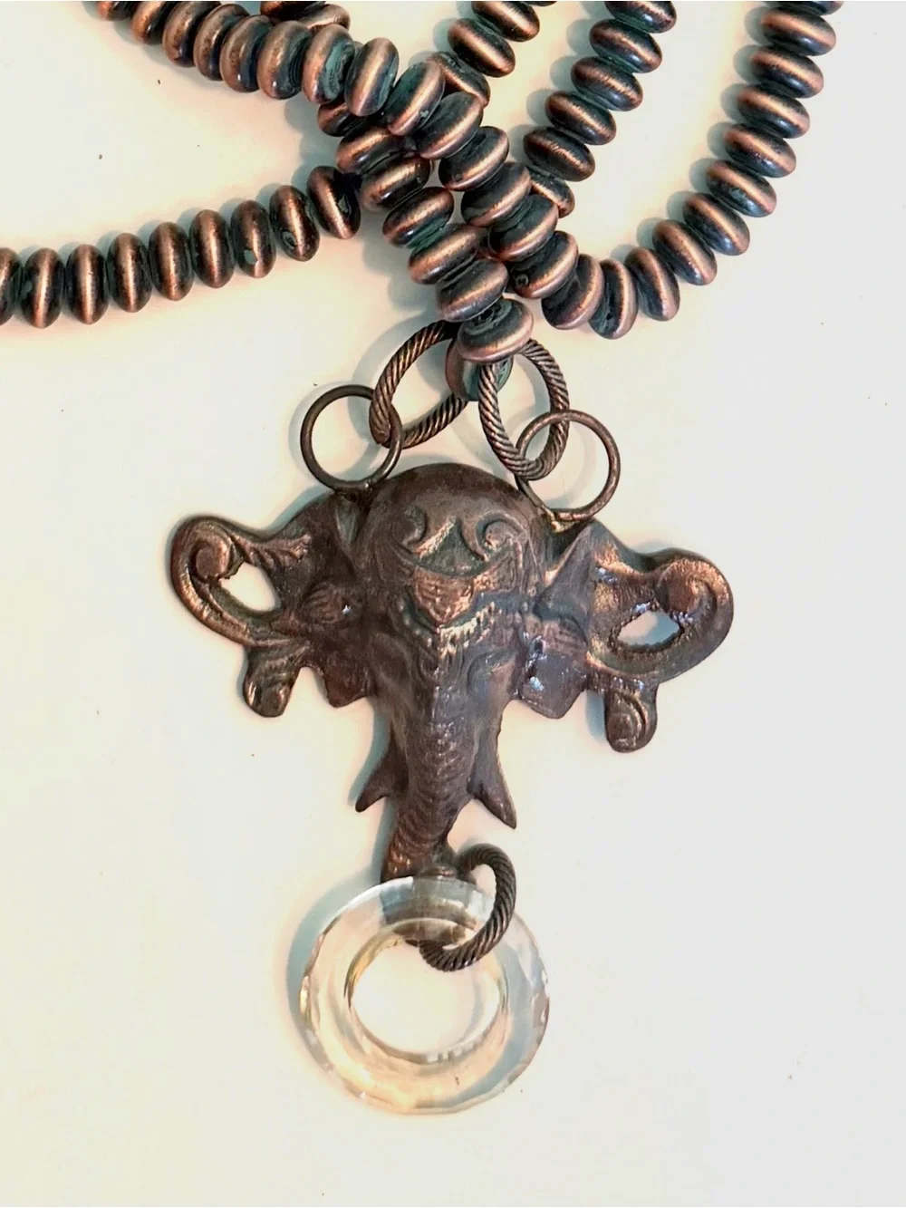 Art & Amy Copper-Tone Elephant Pendant Layered Necklace